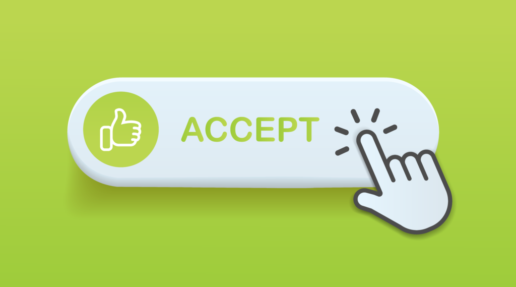 button that says "Accept"